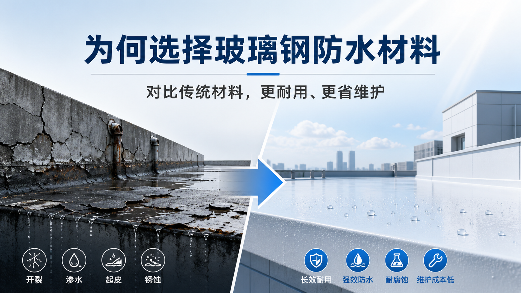 在成都，为何选择玻璃钢防水材料而非传统材料